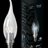 Лампа светодиодная Gauss LED BXS35 Candle Tailed Crystal clear 3W E14 4100K